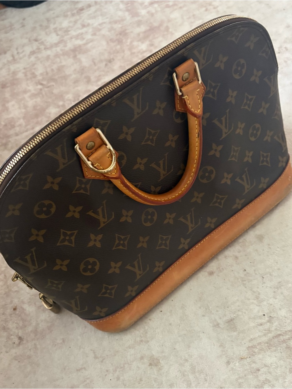 Louis Vuitton Bag Gold-Tone Padlock with Engraved Logo